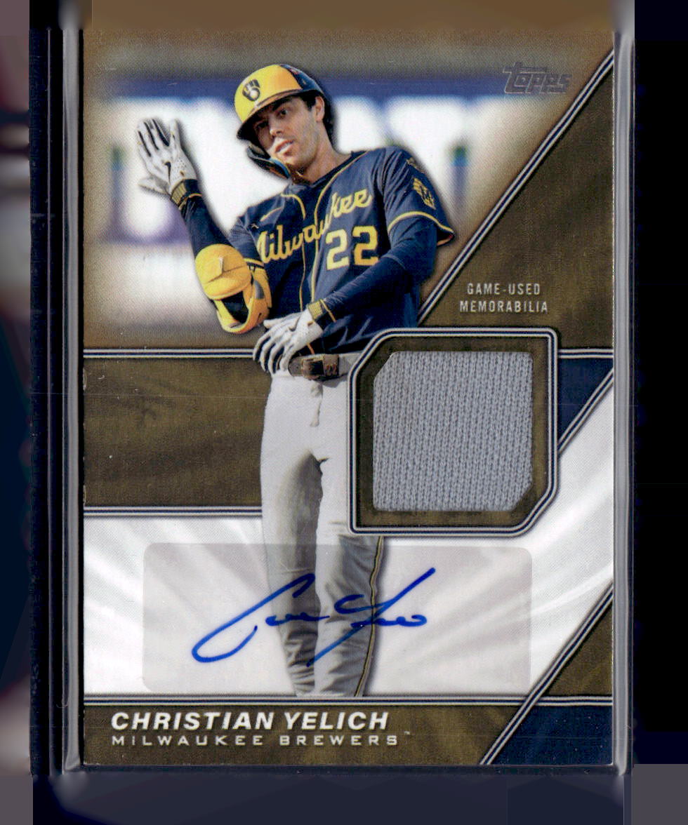 2026 Topps #MLM2-CY Christian Yelich Major League Materials Relics Gold #/50
