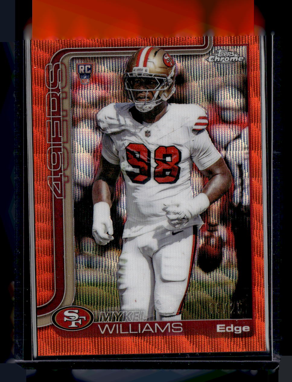 2025 Topps Chrome #352 Mykel Williams Orange Wave Refractor #/25