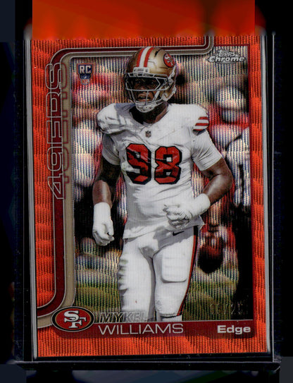 2025 Topps Chrome #352 Mykel Williams Orange Wave Refractor #/25