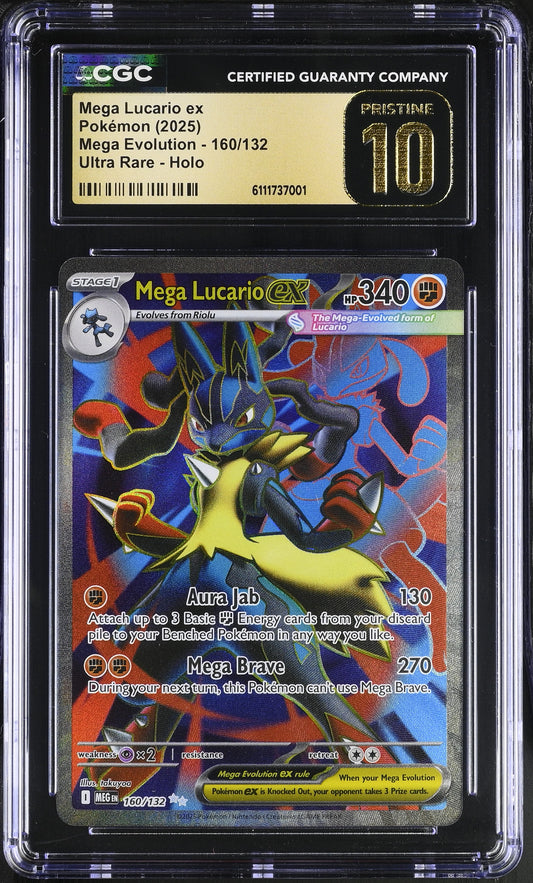 2025 Mega Evolution #160/132 Mega Lucario ex CGC 10