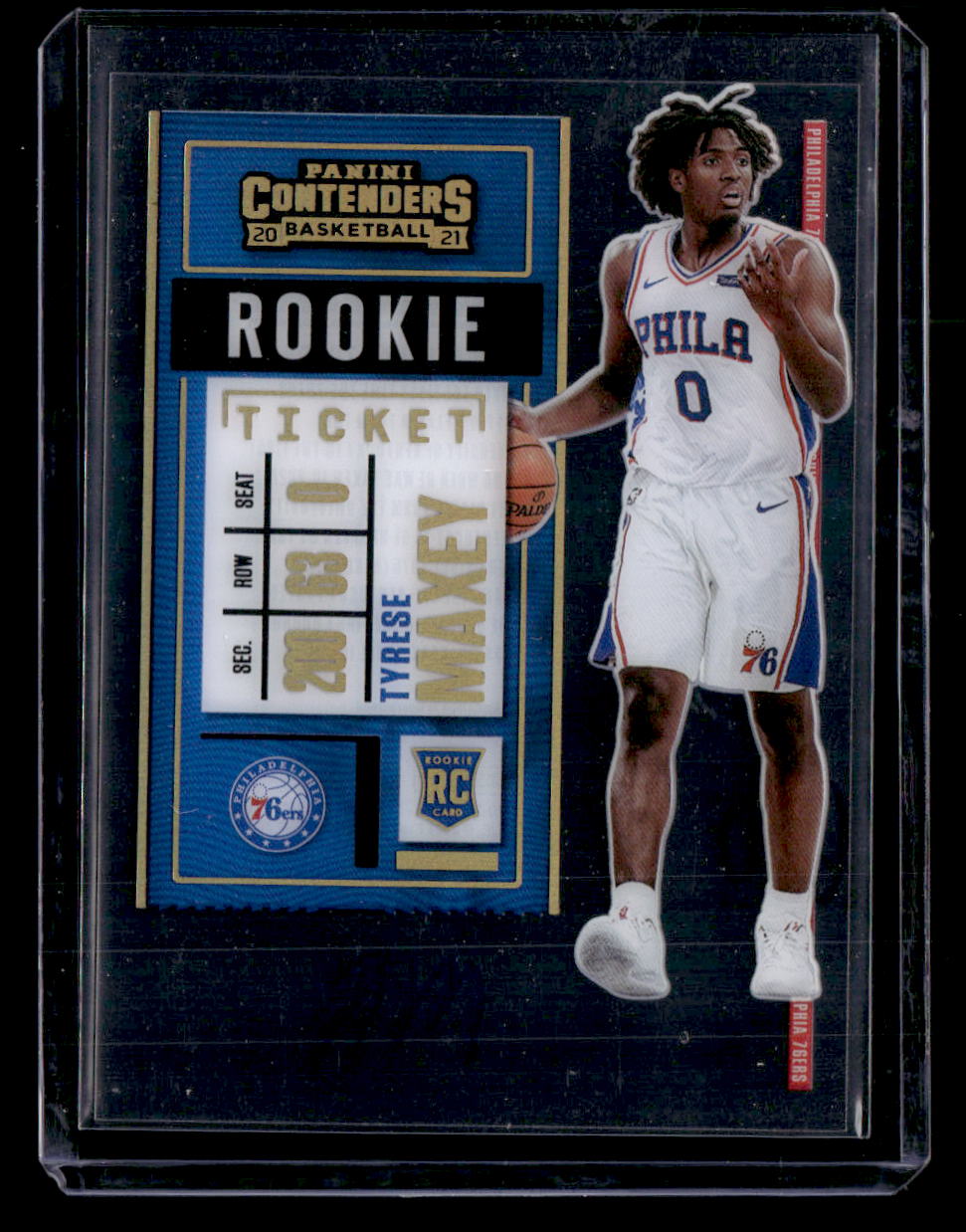2020-21 Panini Contenders #123b Tyrese Maxey Rookie Clear Ticket