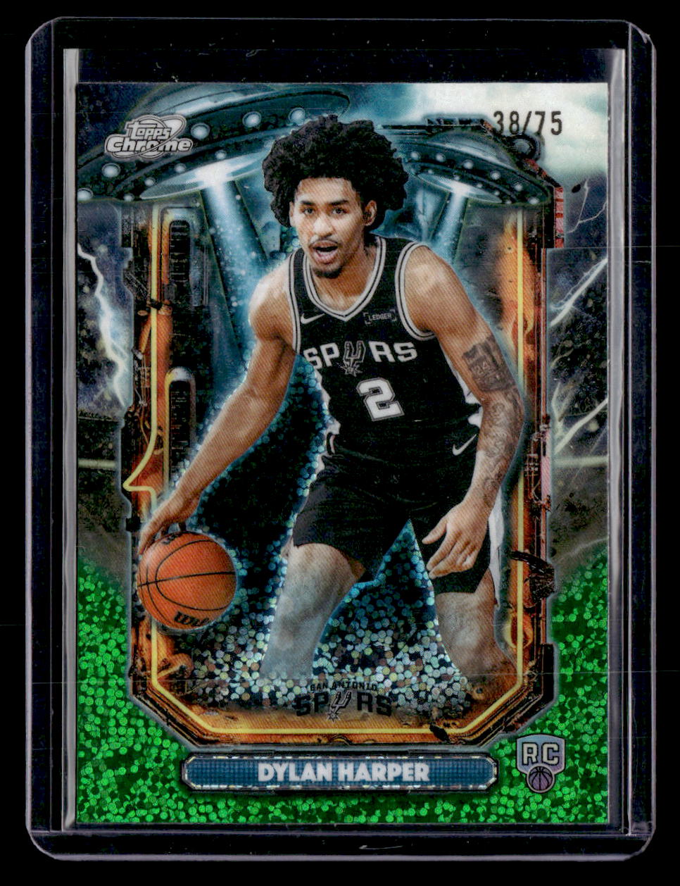 2025-26 Topps Chrome Cosmic #ET-12 Dylan Harper Green Space Dust #/75