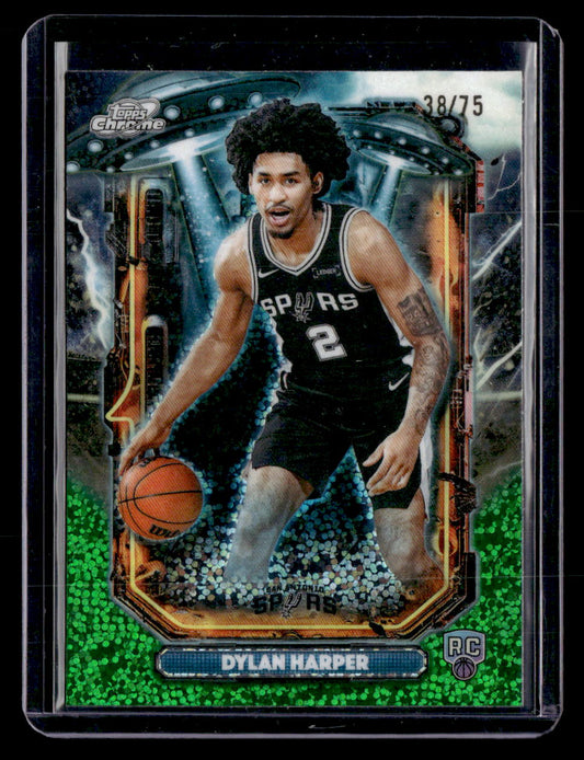 2025-26 Topps Chrome Cosmic #ET-12 Dylan Harper Green Space Dust #/75
