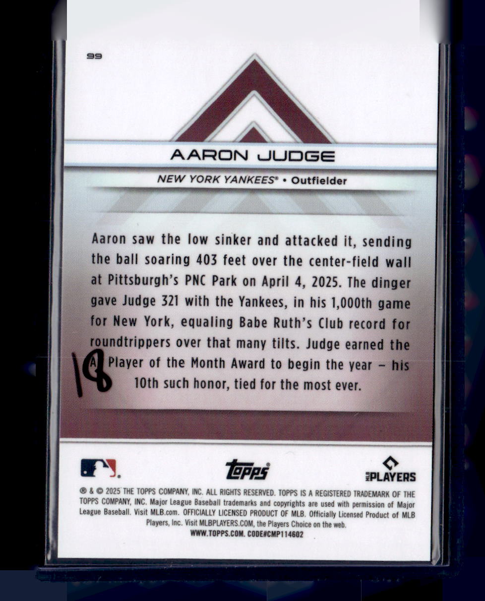 2025 Topps Transcendent Collection #99 Aaron Judge