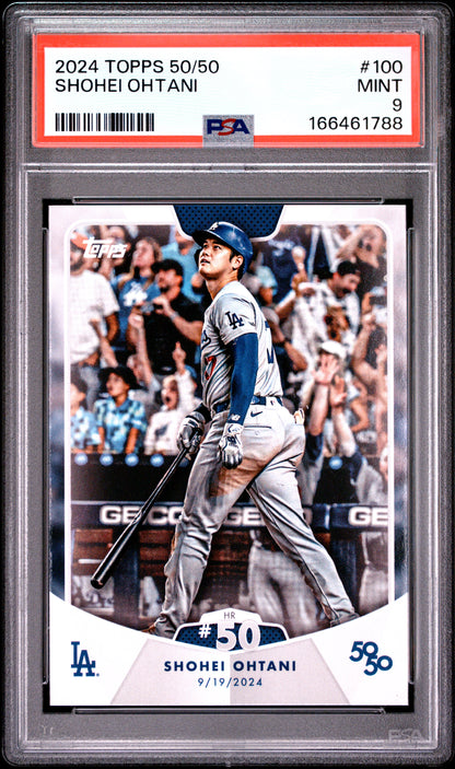2024 Topps 50/50 Shohei Ohtani #100 Shohei Ohtani PSA 9 166461788