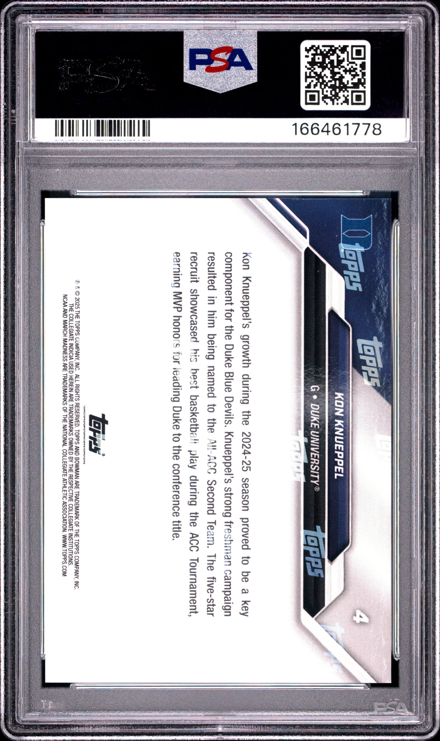 2025 Bowman U Now March Madness #4 Kon Knueppel PSA 10 166461778