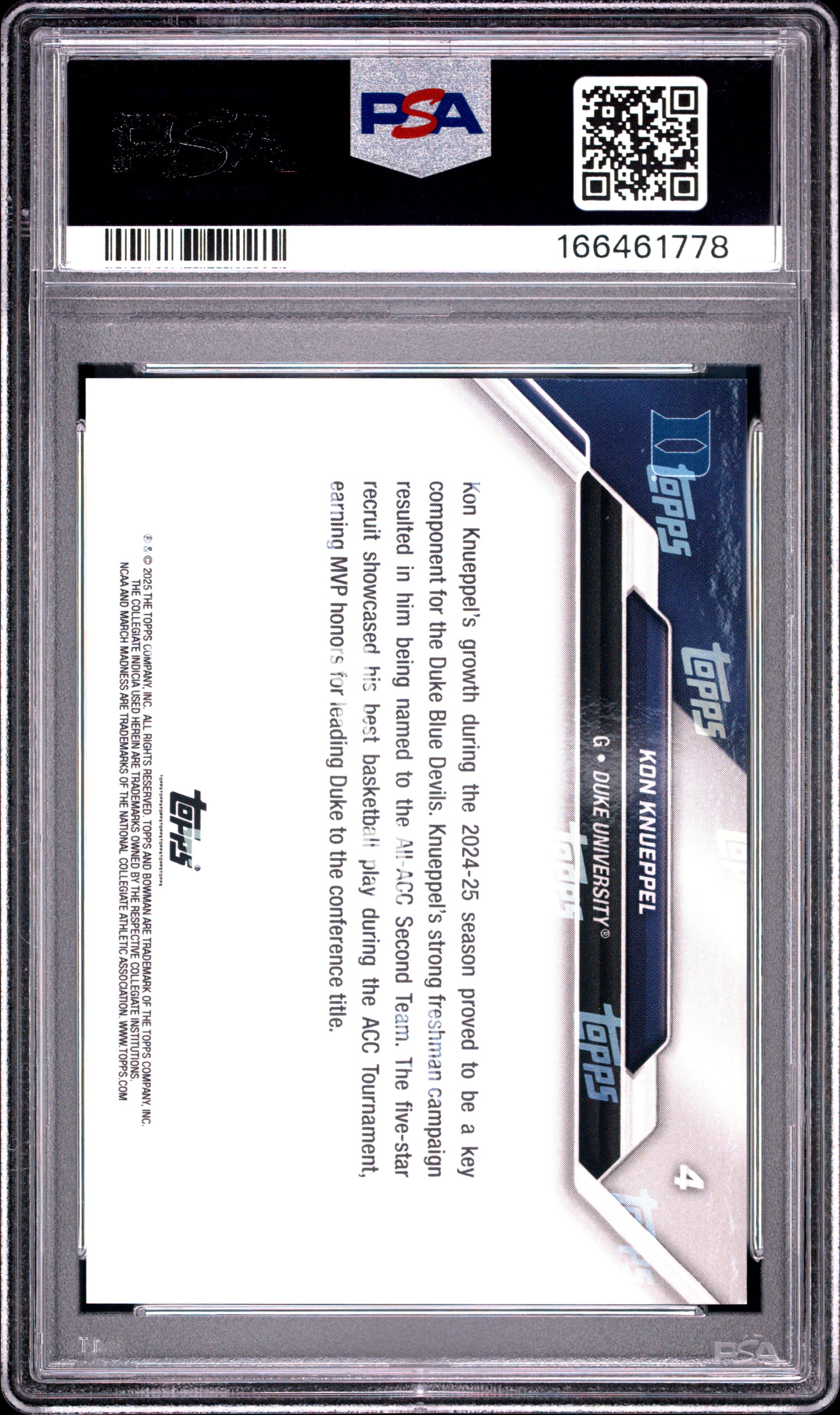 2025 Bowman U Now March Madness #4 Kon Knueppel PSA 10 166461778
