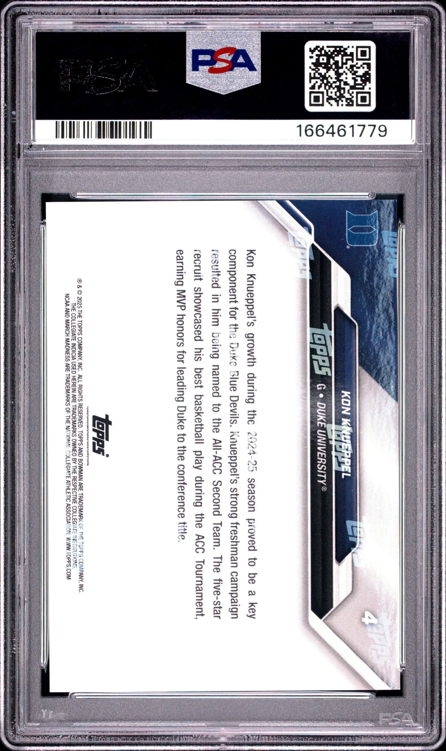 2025 Bowman U Now March Madness #4 Kon Knueppel PSA 10 166461779