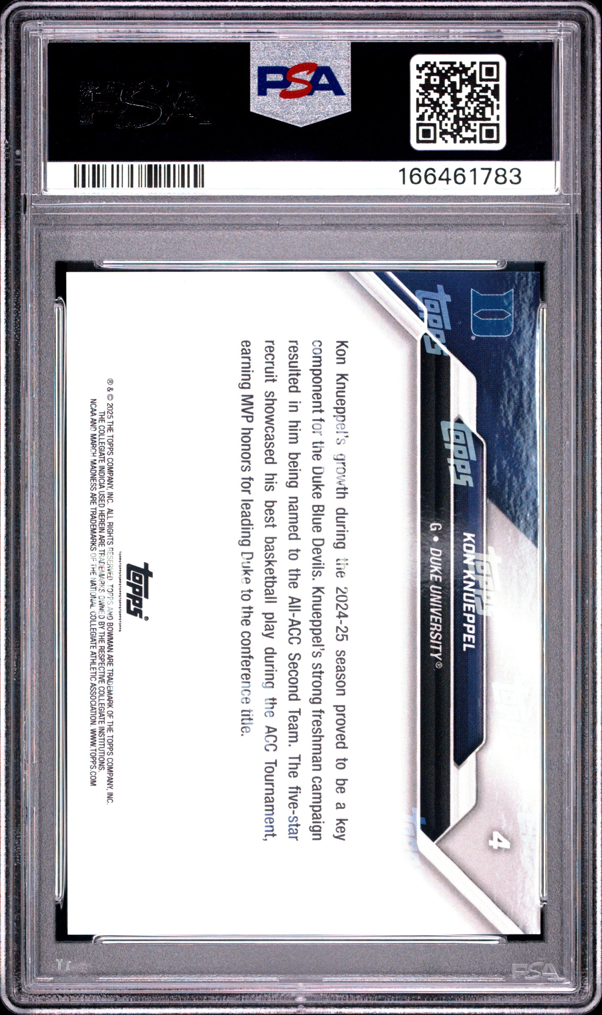2025 Bowman U Now March Madness #4 Kon Knueppel PSA 10 166461783