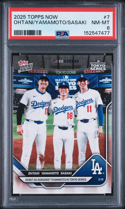 2025 Topps Now #7 Ohtani/Yamamoto/Sasaki PSA 8 152547477