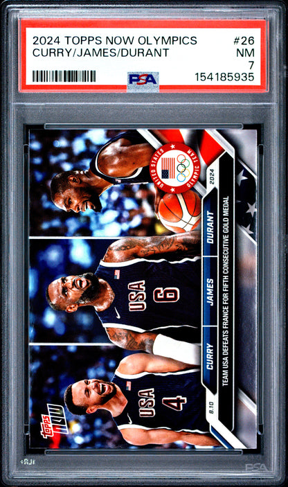 2024 Topps Now Olympic Games #26 Curry/James/Durant PSA 7 154185935