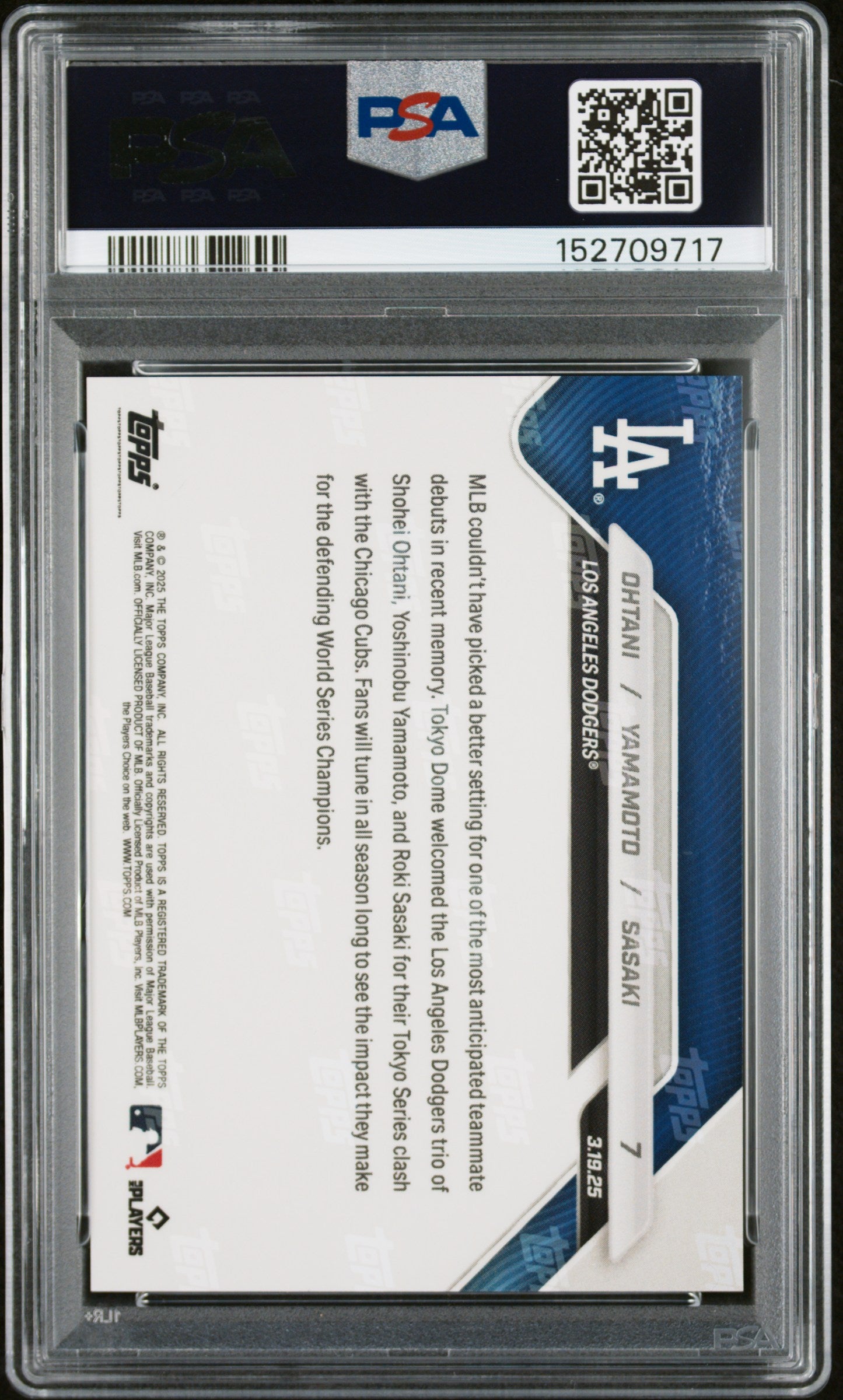 2025 Topps Now #7 Ohtani/Yamamoto/Sasaki PSA 7 152709717