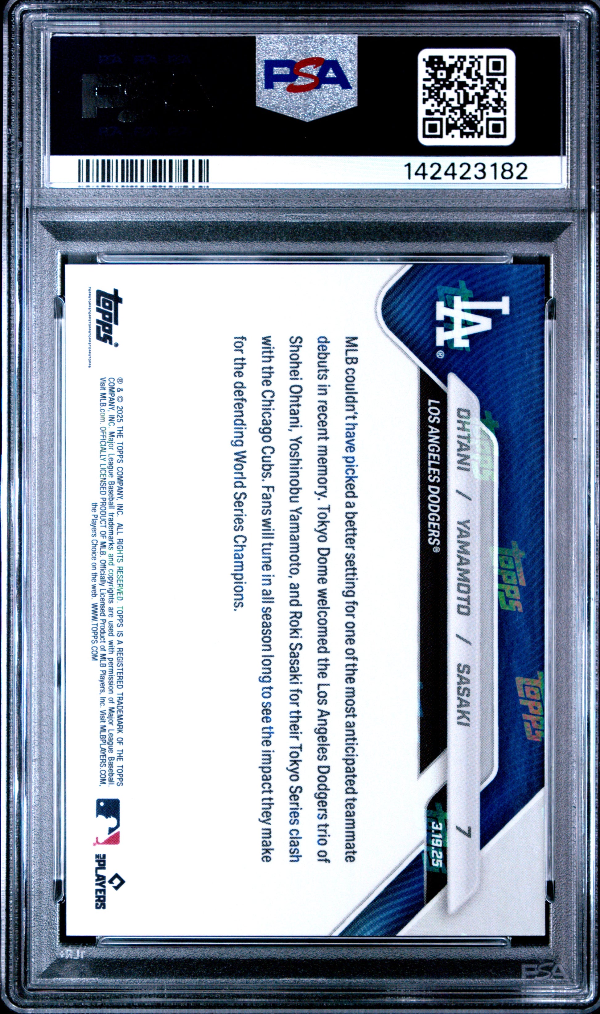 2025 Topps Now #7 Ohtani/Yamamoto/Sasaki PSA 6 142423182
