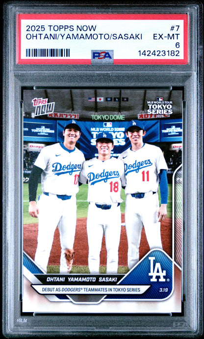 2025 Topps Now #7 Ohtani/Yamamoto/Sasaki PSA 6 142423182