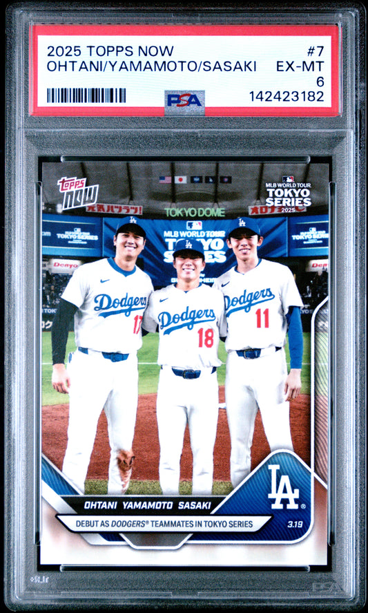 2025 Topps Now #7 Ohtani/Yamamoto/Sasaki PSA 6 142423182