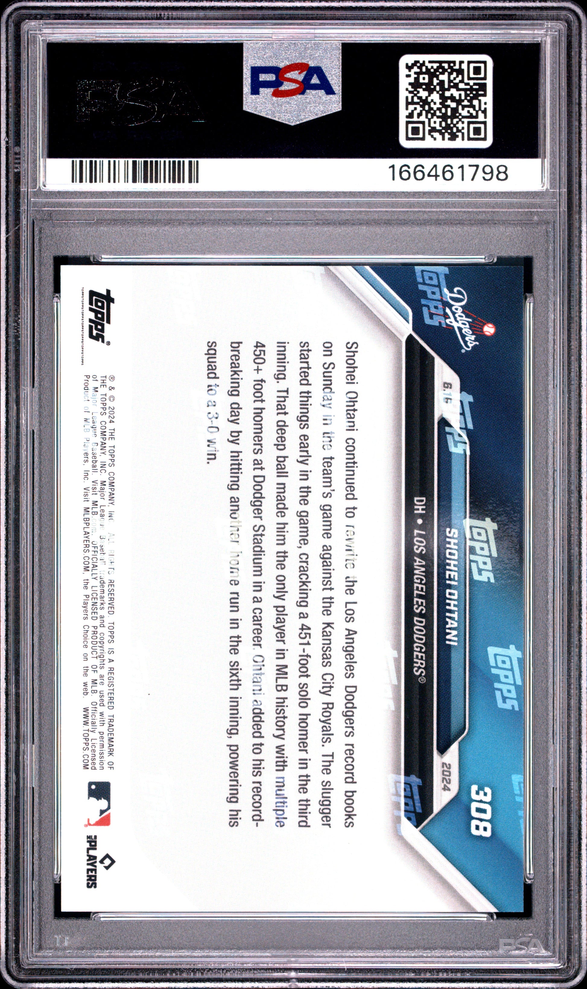 2024 Topps Now #308 Shohei Ohtani PSA 9 166461798