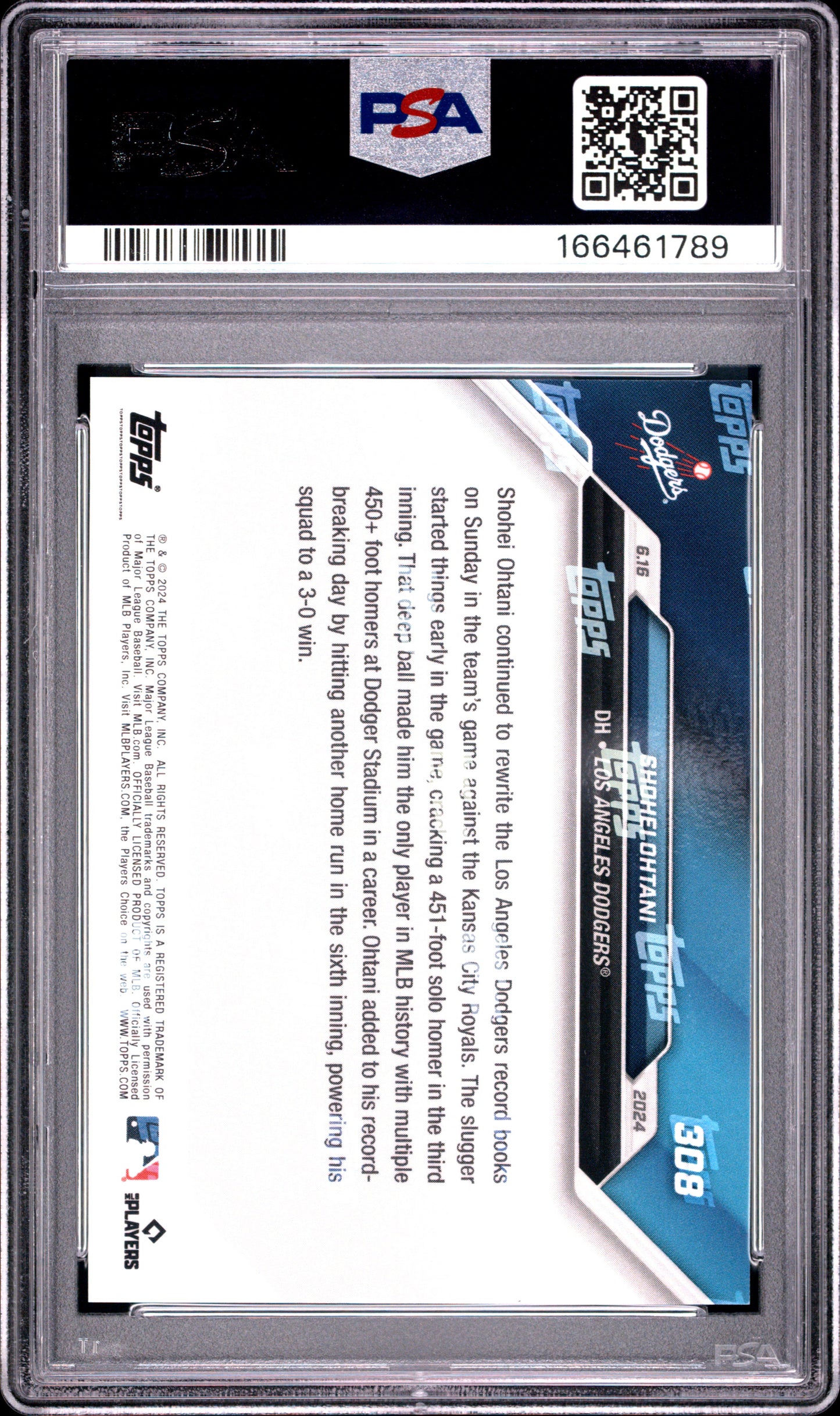 2024 Topps Now #308 Shohei Ohtani PSA 10 166461789
