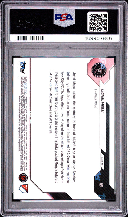 2026 TOPPS NOW MLS LIONEL MESSI #18 PSA 10