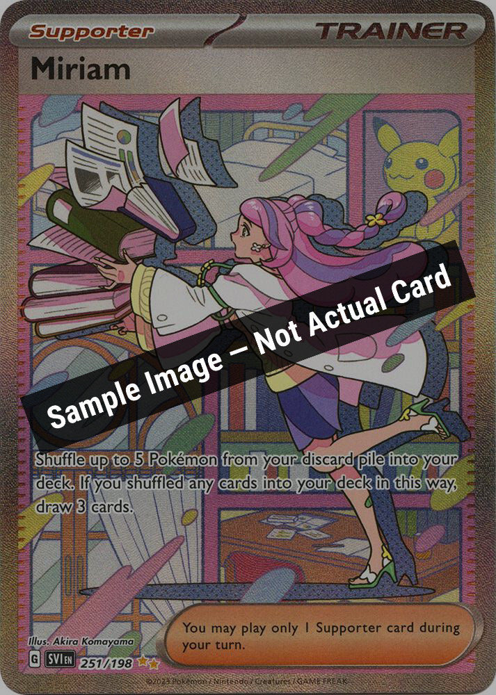 Pokemon,SV01: Scarlet & Violet Base Set,Miriam - 251/198,Holofoil,Near Mint — Sample Image, Not Actual Card