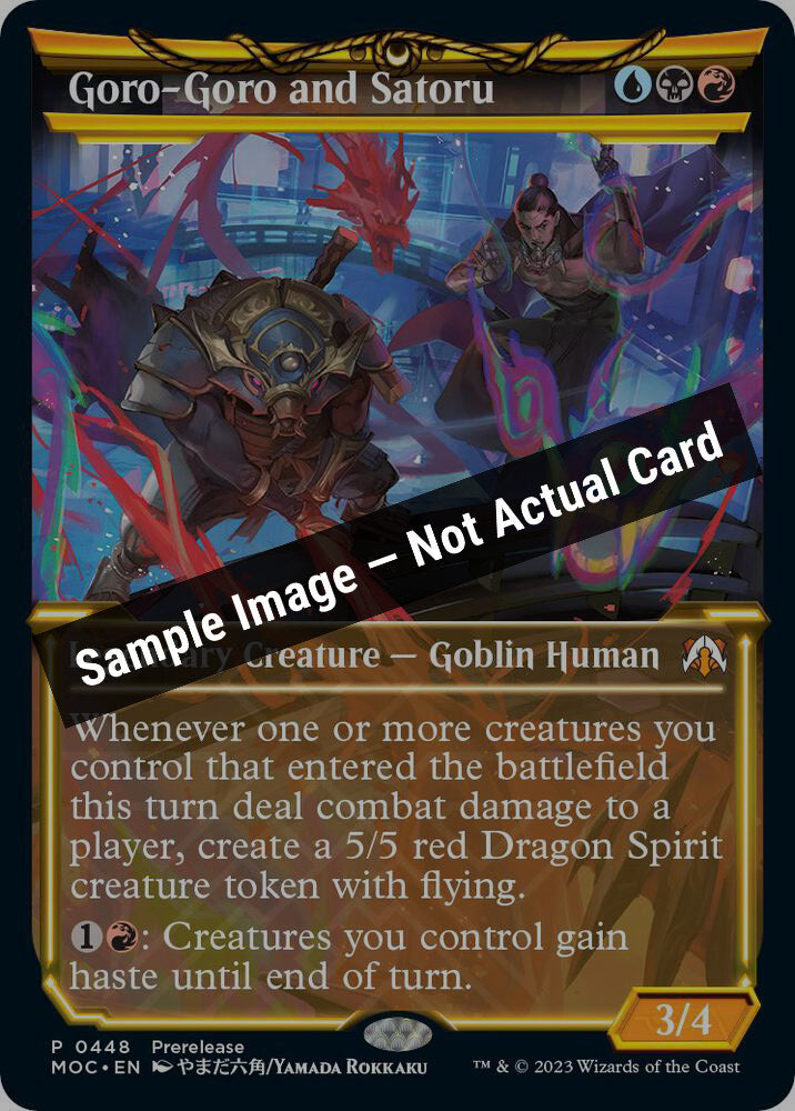 Magic,Prerelease Cards,Goro-Goro and Satoru (Showcase) - 448,Foil,Near Mint — Sample Image, Not Actual Card