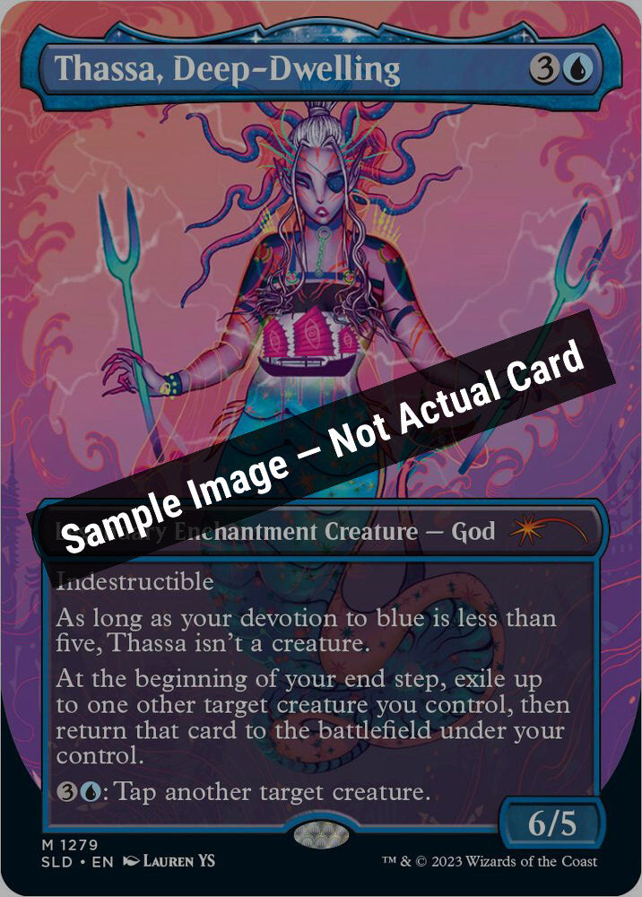 Magic,Secret Lair Drop Series,Thassa, Deep-Dwelling - 1279,Foil,Near Mint — Sample Image, Not Actual Card