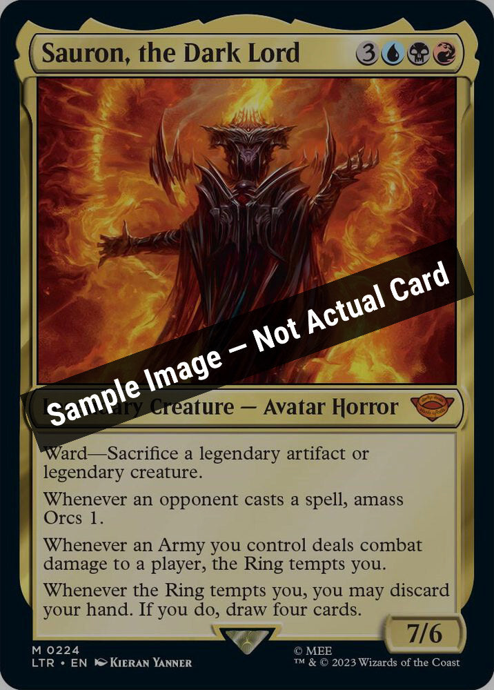 Magic,Universes Beyond: The Lord of the Rings: Tales of Middle-earth,Sauron, the Dark Lord - 224,Normal,Near Mint — Sample Image, Not Actual Card