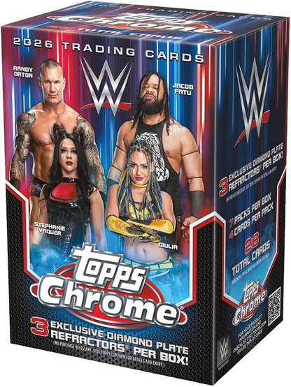 [BUNDLE] 2026 Topps Chrome WWE Wrestling Blaster Box + Topps Football 2026 Blaster Box