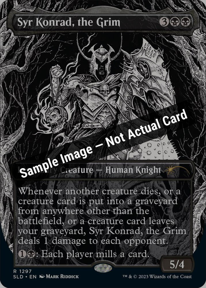 Magic,Secret Lair Drop Series,Syr Konrad, the Grim - 1297,Foil,Near Mint — Sample Image, Not Actual Card