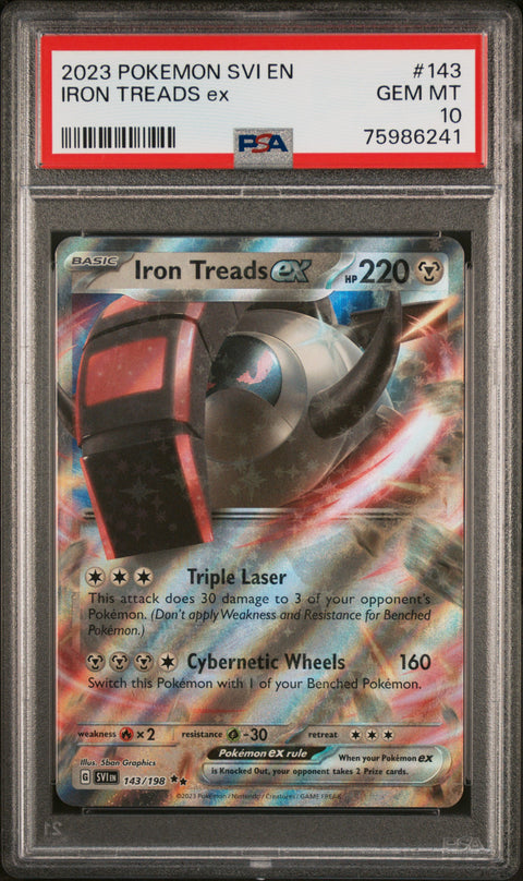 2023 POKEMON SVI EN-SCARLET & VIOLET IRON TREADS ex #143 PSA 10 - Image 1