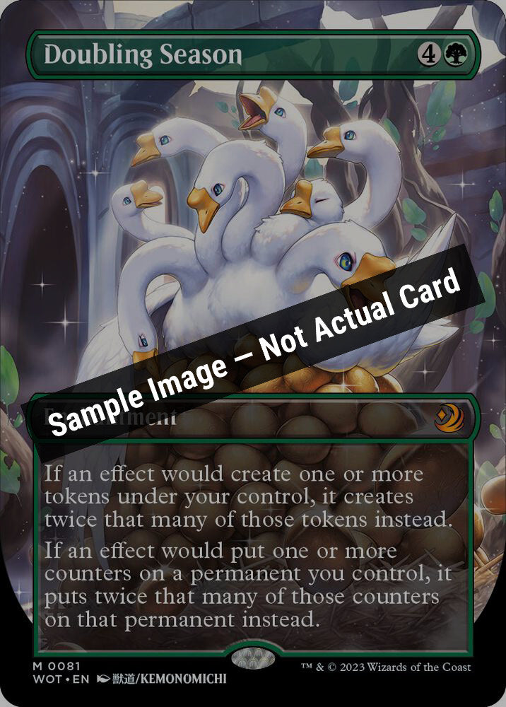 Magic,Wilds of Eldraine: Enchanting Tales,Doubling Season (Anime Borderless) - 81,Normal,Near Mint — Sample Image, Not Actual Card