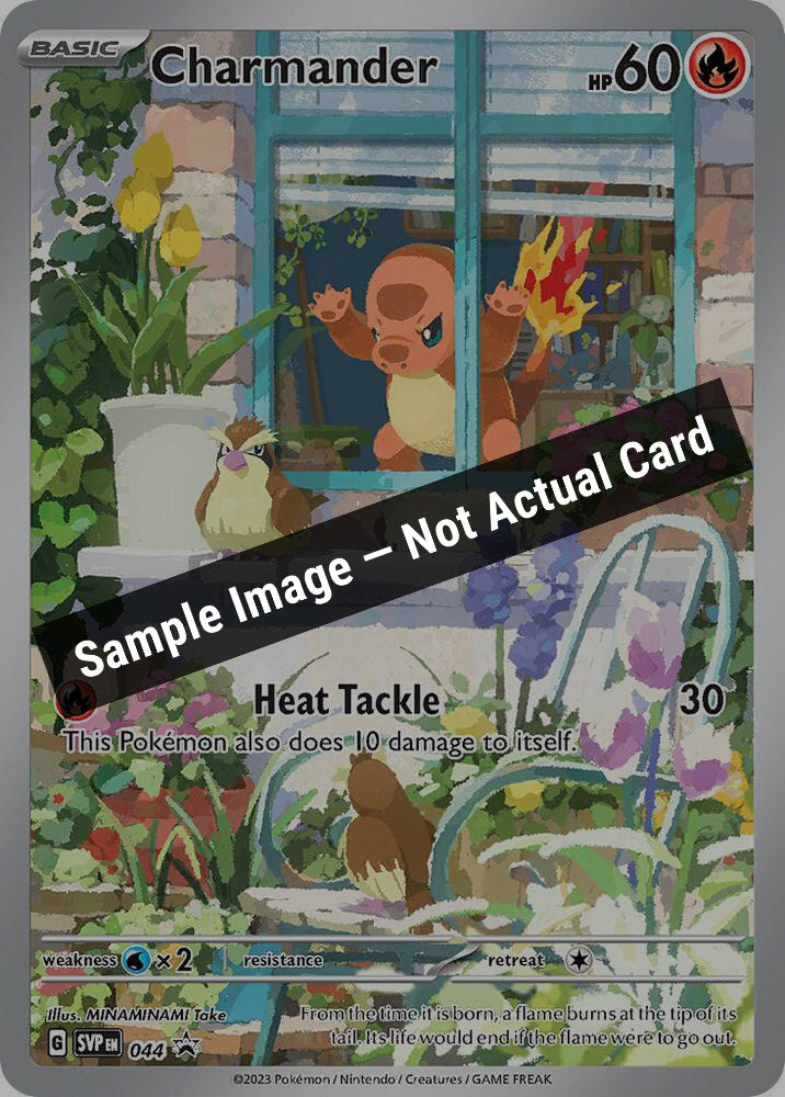 Pokemon,SV: Scarlet & Violet Promo Cards,Charmander - 044,Holofoil,Lightly Played — Sample Image, Not Actual Card