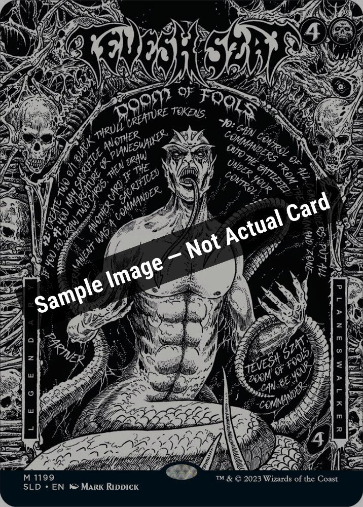 Magic,Secret Lair Drop Series,Tevesh Szat, Doom of Fools - 1199,Foil,Near Mint — Sample Image, Not Actual Card