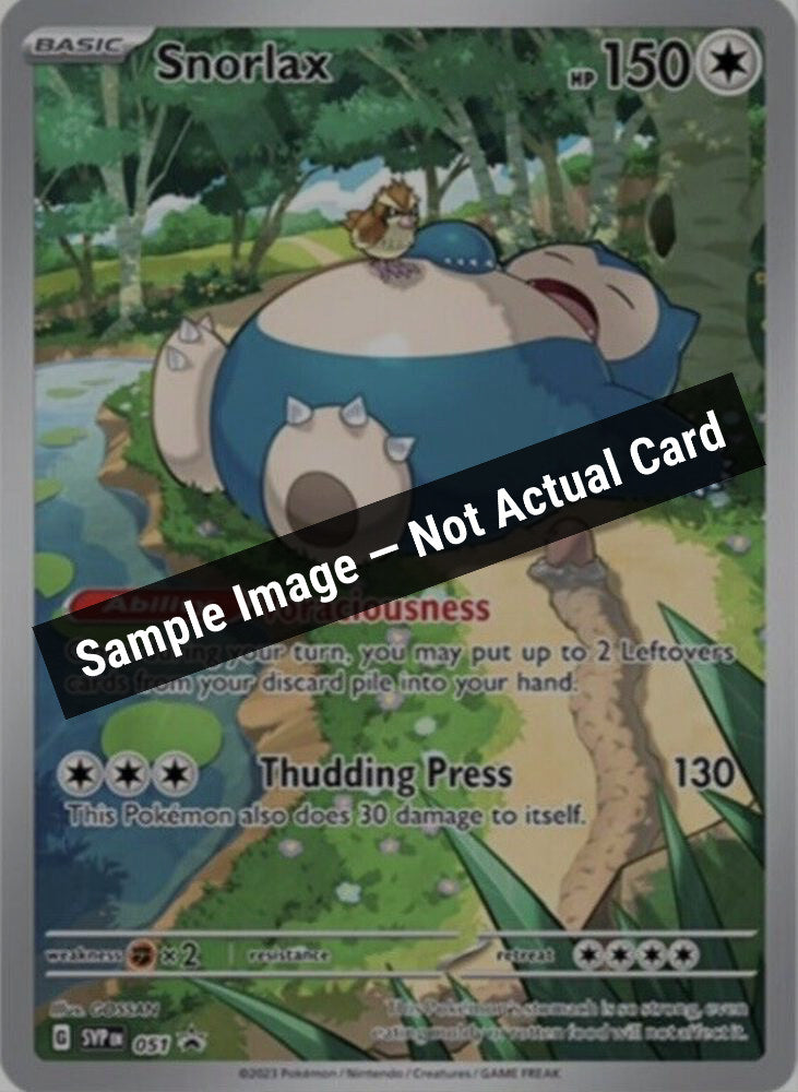Pokemon,SV: Scarlet & Violet Promo Cards,Snorlax - 051,Holofoil,Lightly Played — Sample Image, Not Actual Card