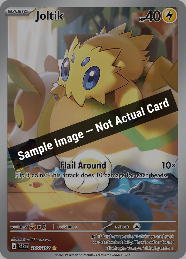 Pokemon,SV04: Paradox Rift,Joltik - 196/182,Holofoil,Near Mint — Sample Image, Not Actual Card