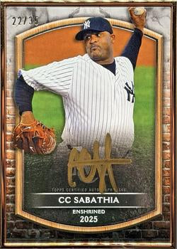 2025 Topps Museum Collection #HOF-CC CC Sabathia Hall of Fame Auto Bronze Frame