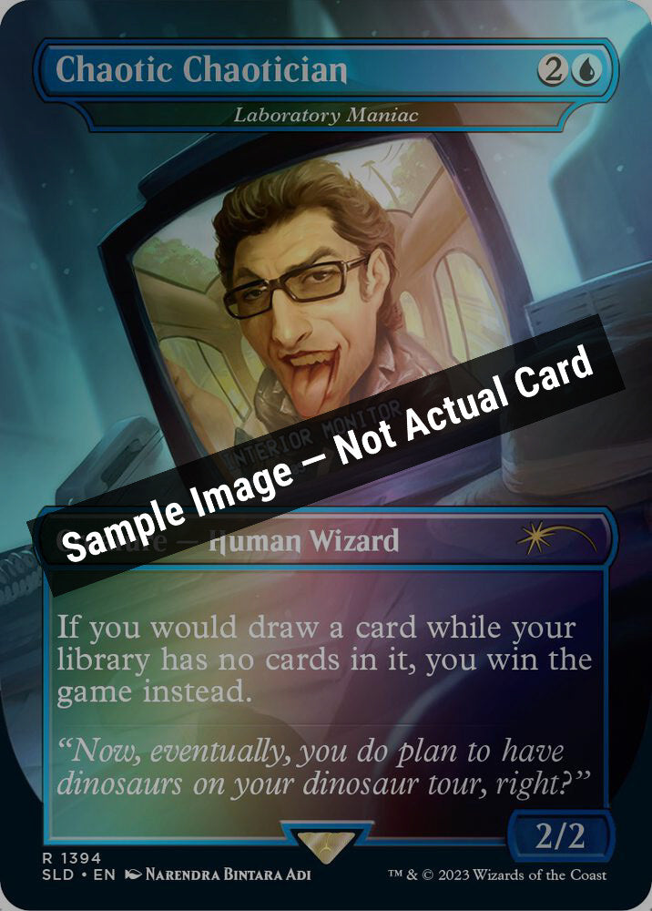 Magic,Secret Lair Drop Series,Chaotic Chaotician - Laboratory Maniac (Rainbow Foil) - 1394,Foil,Near Mint — Sample Image, Not Actual Card