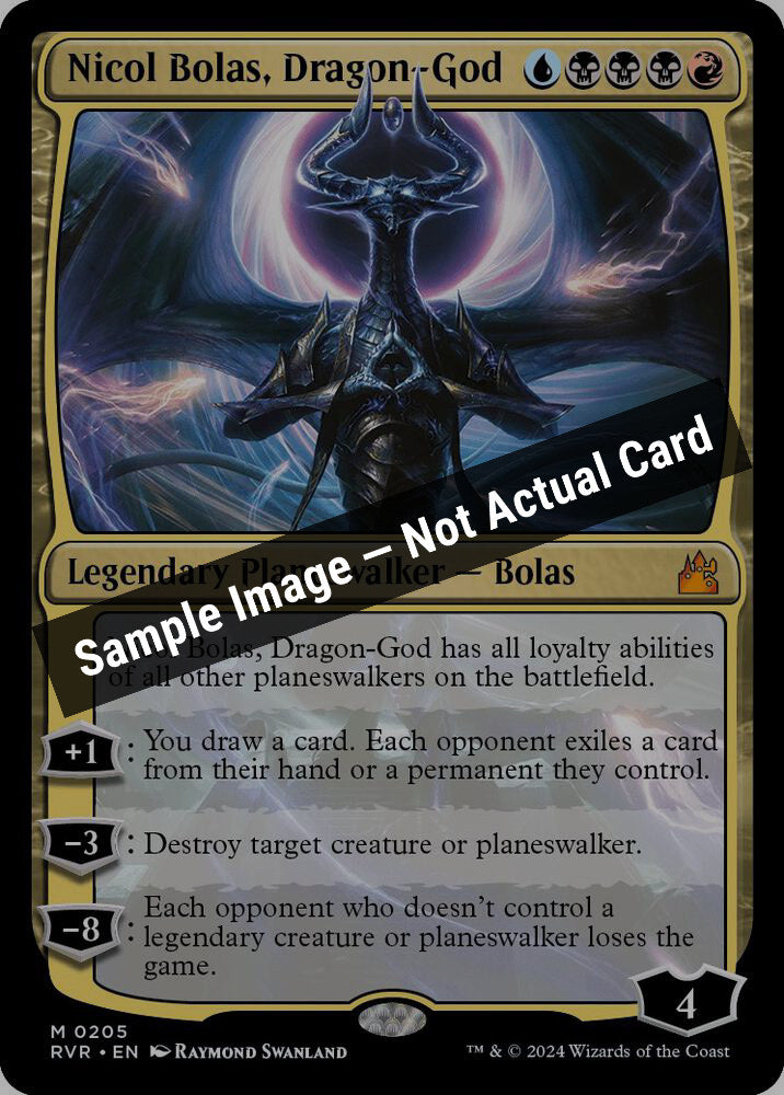 Magic,Ravnica Remastered,Nicol Bolas, Dragon-God - 205,Normal,Near Mint — Sample Image, Not Actual Card