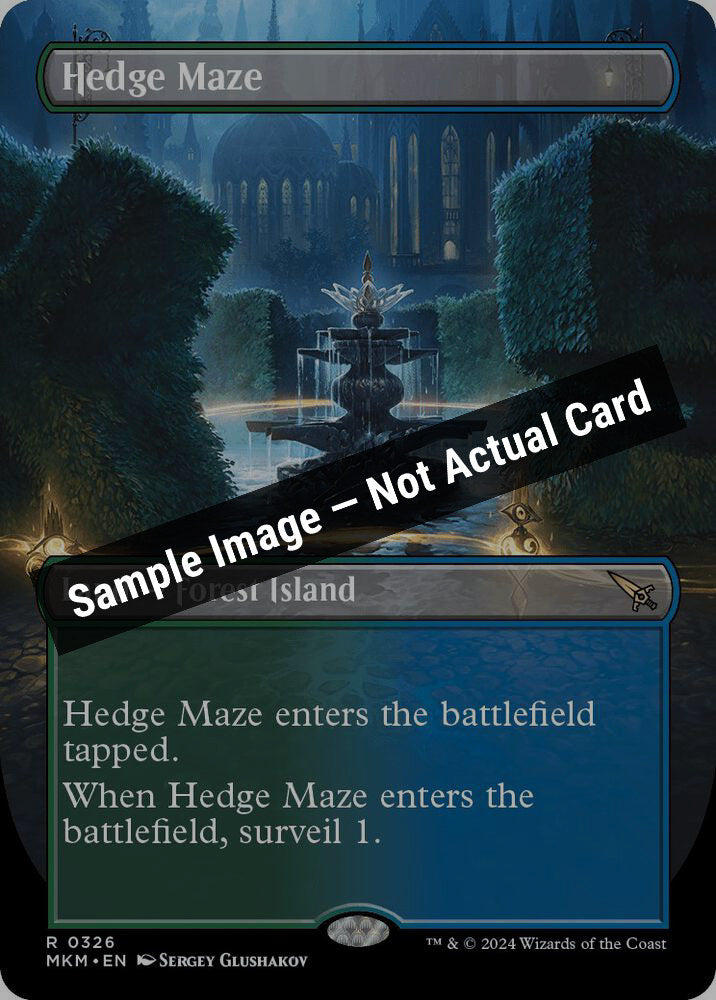 Magic,Murders at Karlov Manor,Hedge Maze (Borderless) - 326,Normal,Near Mint — Sample Image, Not Actual Card