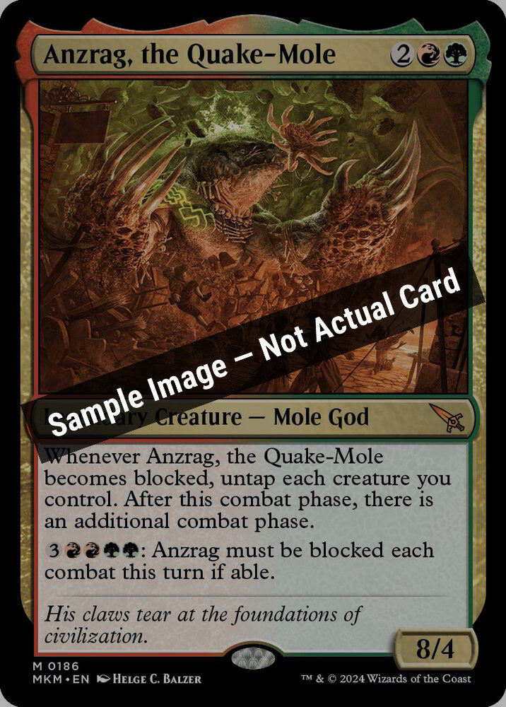 Magic,Murders at Karlov Manor,Anzrag, the Quake-Mole - 186,Normal,Near Mint — Sample Image, Not Actual Card