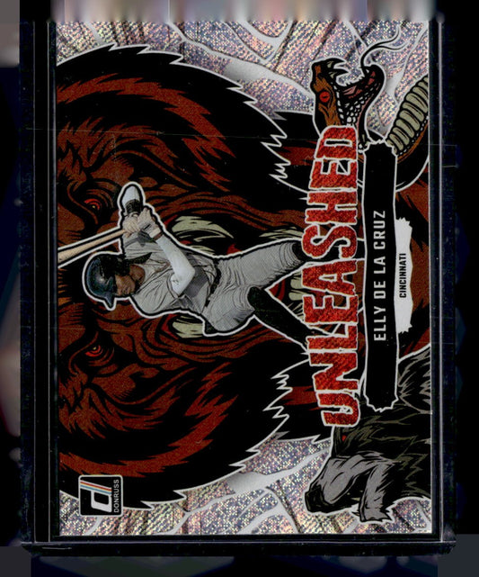 2023 Donruss #U7 Elly De La Cruz Unleashed Rapture — front