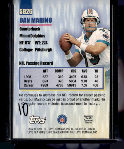 1999 Topps #SB26 Dan Marino Career Best — back