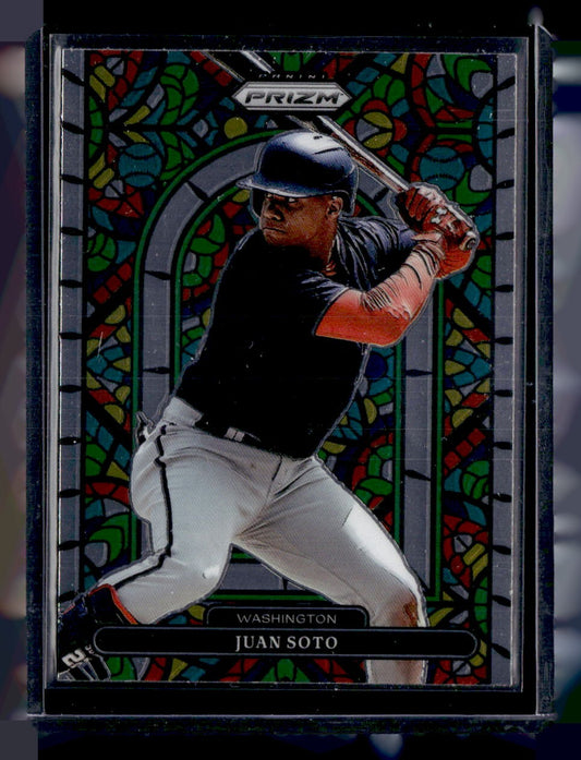 2022 Panini Prizm #SG-2 Juan Soto Stained Glass Silver Prizm — front