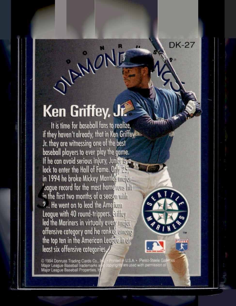 1995 Donruss #DK-27 Ken Griffey Jr. Diamond Kings — back
