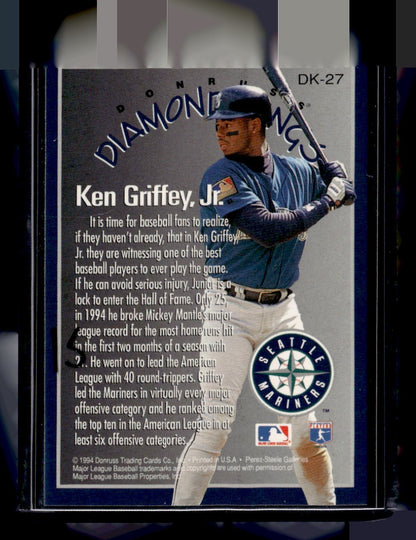 1995 Donruss #DK-27 Ken Griffey Jr. Diamond Kings — back