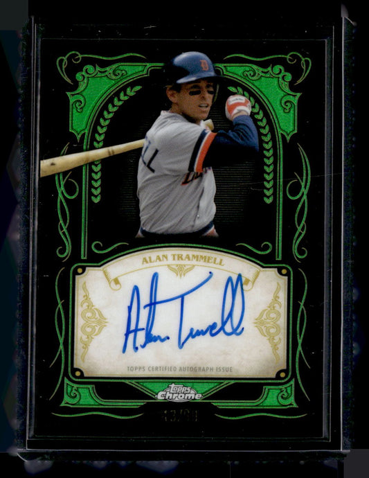 2026 Topps Chrome #IS-AT Alan Trammell Ink Strokes Green Refractor #/99 — front