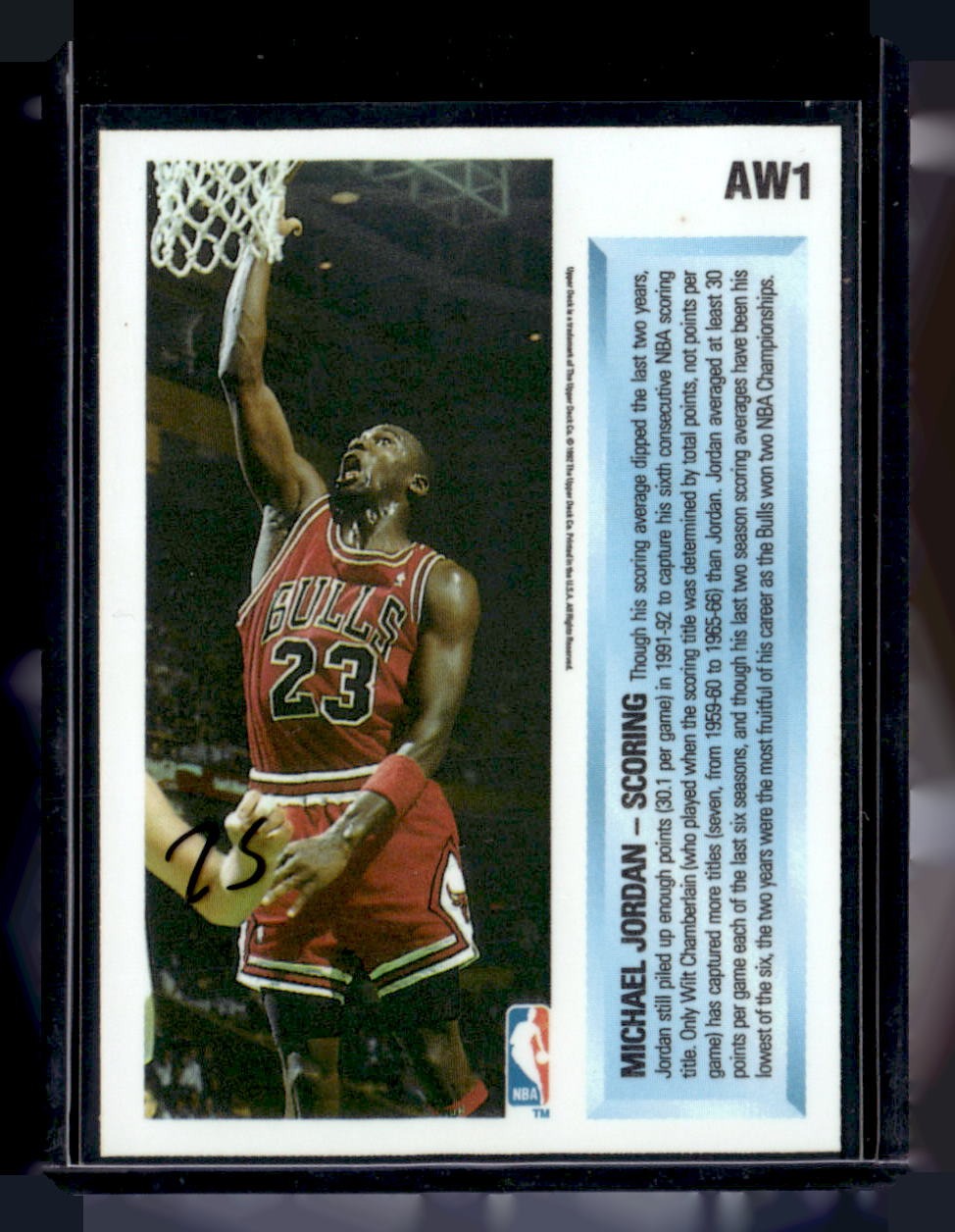 1992-93 Upper Deck #AW1 Michael Jordan Award Winner Holograms — back