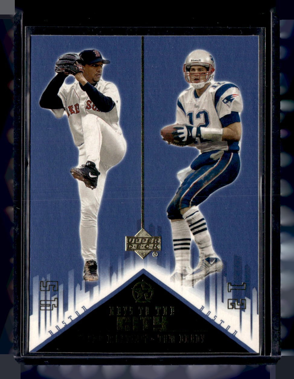 2002-03 UD SuperStars #K5 Pedro Martinez / Tom Brady Keys to the City — front