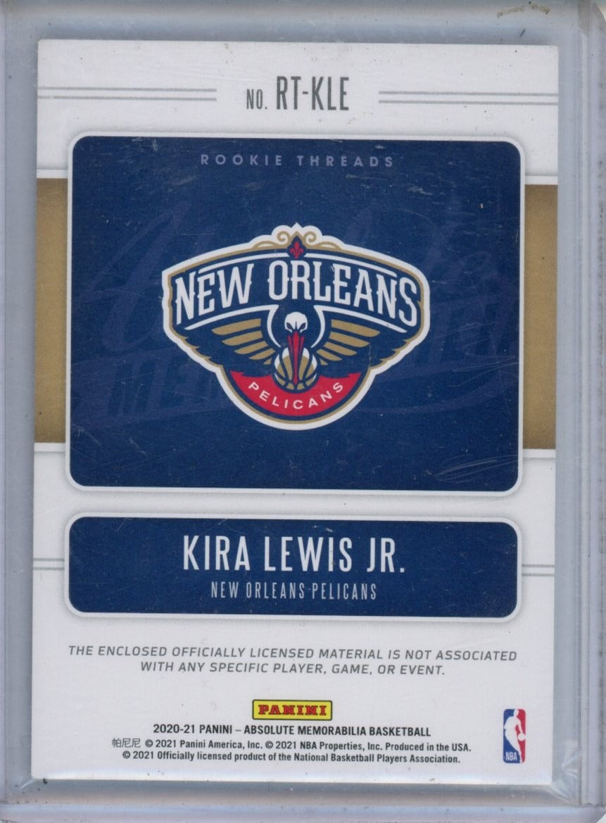 2020-21 Panini - Absolute Memorobilia #RT-KLE Kira Lewis Jr. /25 — back