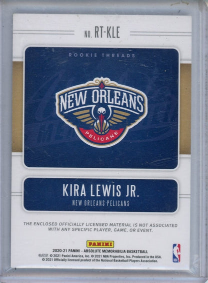 2020-21 Panini - Absolute Memorobilia #RT-KLE Kira Lewis Jr. /25 — back