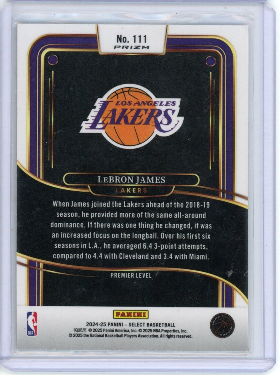 2024-25 Panini Select #111 LeBron James — back